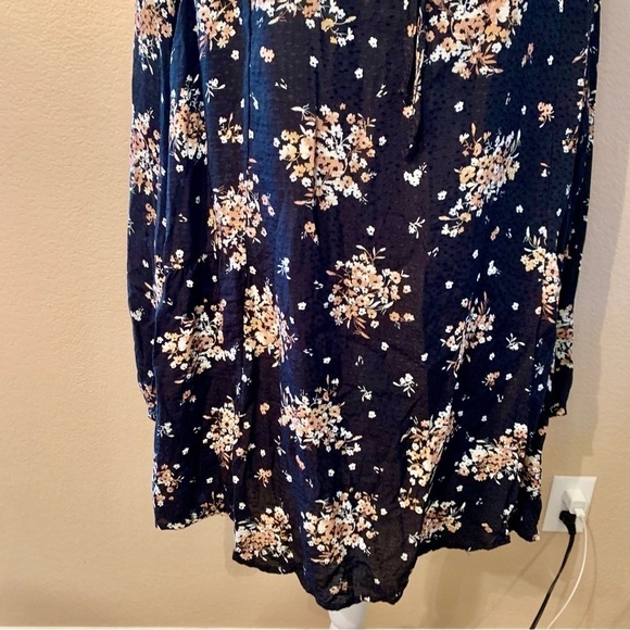 Boho Dress XL Jade by Jane Black Pretty Floral White Gold Tan Flowy - Picture 5 of 14